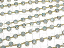 [Video]Amazonite Bezel Setting Faceted Coin half or 1strand beads (aprx.7inch/18cm)