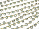 [Video] Green Aventurine Bezel Setting Faceted Coin half or 1strand beads (aprx.7inch/18cm)