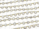 [Video] White Jade Bezel Setting Faceted Coin half or 1strand beads (aprx.7inch/18cm)