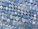 [Video] High Quality! Deep Blue Aquamarine AA+ Faceted Round 3.5mm 1strand beads (approx. 15 inches/36 cm)
