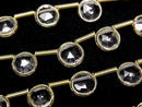 [Video]Crystal Bezel Setting Faceted Coin half or 1strand beads (aprx.7inch/18cm)