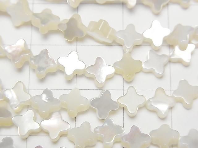 [Video] High Quality White Shell (Silver-lip Oyster) AAA Flower Motif 6x6mm Half or 1strand Beads (approx. 15 inches/36 cm)