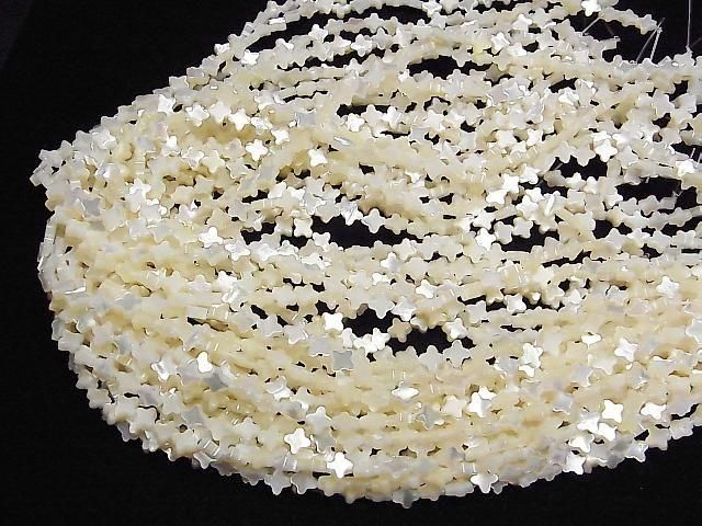 [Video] High Quality White Shell (Silver-lip Oyster) AAA Flower Motif 6x6mm Half or 1strand Beads (approx. 15 inches/36 cm)