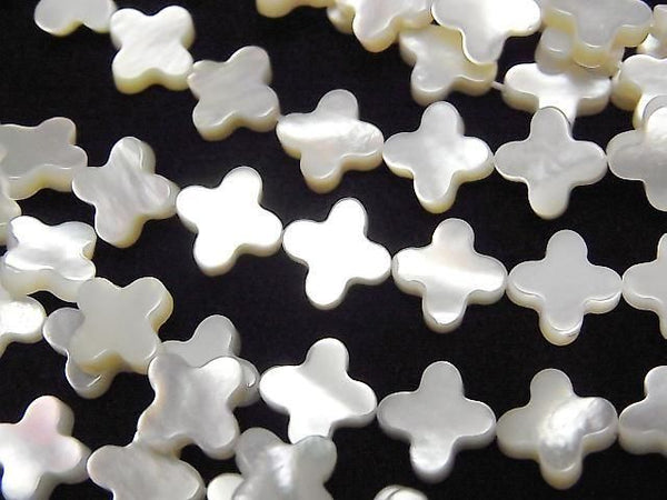 [Video] High Quality White Shell (Silver-lip Oyster) AAA Flower Motif 8x8mm Half or 1strand Beads (approx. 15 inches/36 cm)