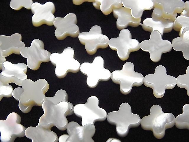 [Video] High Quality White Shell (Silver-lip Oyster) AAA Flower Motif 8x8mm Half or 1strand Beads (approx. 15 inches/36 cm)