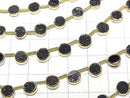 [Video]Druzy Agate Bezel Setting Coin 7x7mm Black half or 1strand beads (aprx.7inch/18cm)