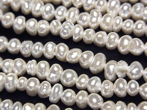 [Video] Fresh Water Pearl AA White Roundel 4-5mm Pearl Coating 1strand beads (aprx.15inch/38cm)