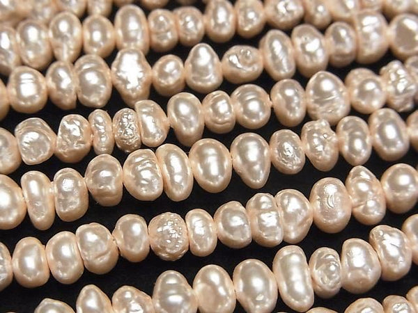 [Video] Fresh Water Pearl AA Light Pink Roundel 4-6mm Pearl Coating 1strand beads (aprx.15inch/38cm)