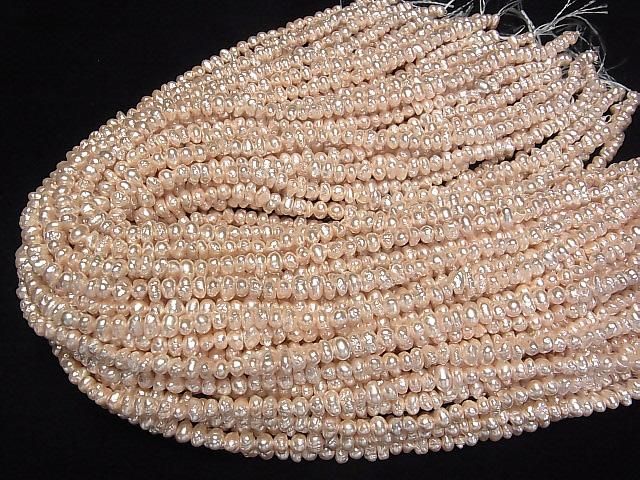 [Video] Fresh Water Pearl AA Light Pink Rondelle 4-6mm Pearl Coating 1strand beads (aprx.15inch/38cm)