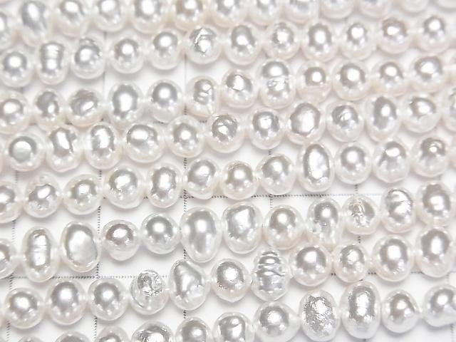 [Video] Fresh Water Pearl AA White Potato 5-6mm Pearl Coating 1strand beads (aprx.15inch/38cm)