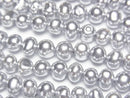 [Video] Fresh Water Pearl AA Silver Potato 5-6mm Pearl Coating 1strand beads (aprx.15inch/38cm)