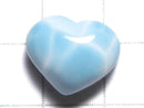 [Video][One of a kind] High quality Larimar Pectolite AAA Heart [Half Drilled Hole] 1pc NO.38