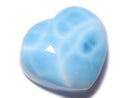 [Video][One of a kind] High quality Larimar Pectolite AAA Heart [Half Drilled Hole] 1pc NO.41
