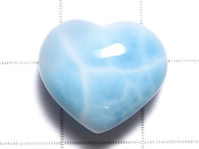 [Video][One of a kind] High quality Larimar Pectolite AAA Heart [Half Drilled Hole] 1pc NO.42