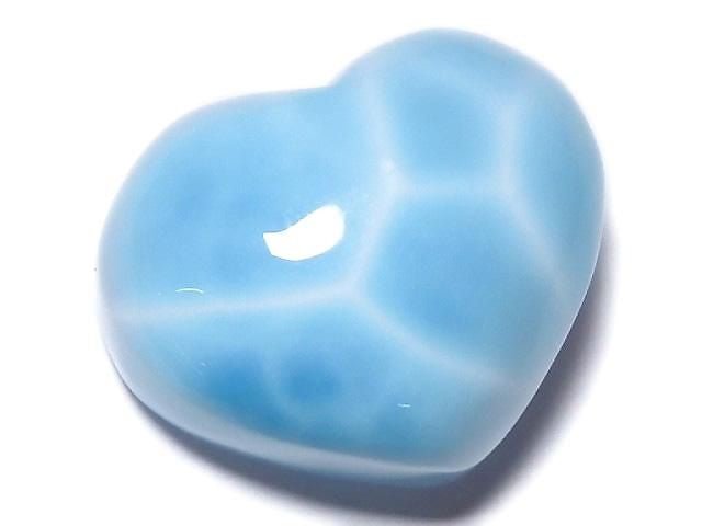 [Video][One of a kind] High quality Larimar Pectolite AAA Heart [Half Drilled Hole] 1pc NO.45