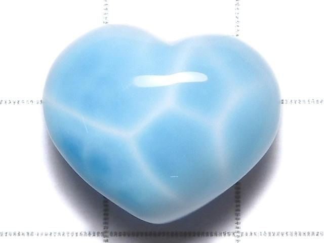 [Video][One of a kind] High quality Larimar Pectolite AAA Heart [Half Drilled Hole] 1pc NO.45