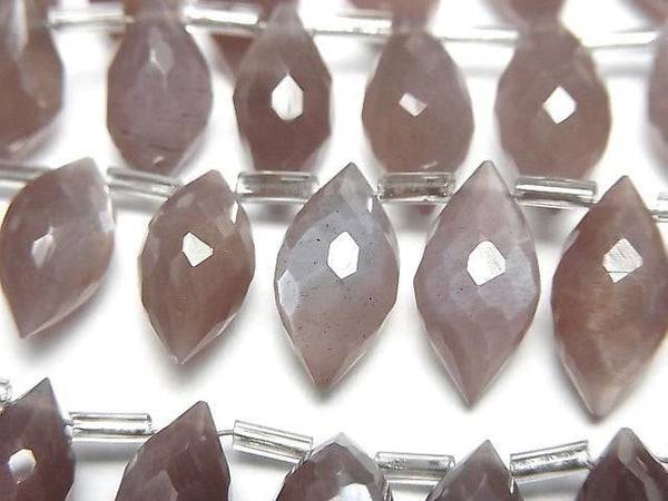 [Video]High Quality Chocolate Moonstone AAA- Marquise Rice Faceted Briolette half or 1strand (22pcs)