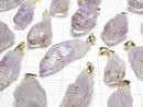 [Video] Cacoxenite in Amethyst AA++ Rough Rock Pendant 18KGP 2pcs