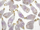 [Video] Cacoxenite in Amethyst AA++ Rough Rock Pendant 18KGP 2pcs