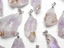 [Video] Cacoxenite in Amethyst AA++ Rough Rock Pendant Silver925 2pcs