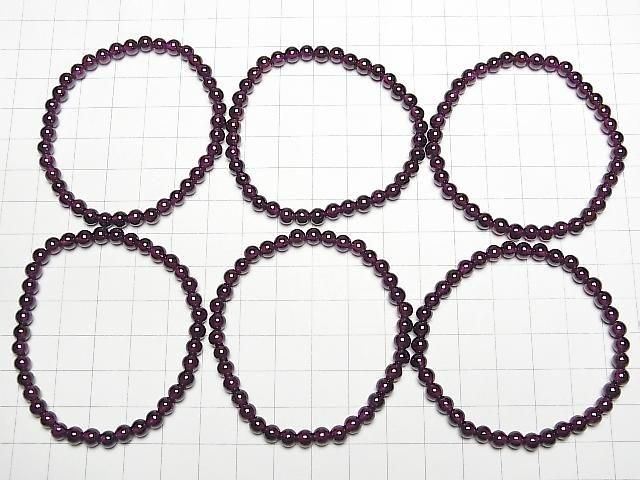 [Video] Rhodolite Garnet AAA Round 5mm Bracelet