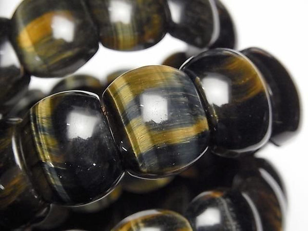 [Video] Mix Tiger's Eye AAA- 2-Hole Oval 20x16x8.5mm 1strand (Bangle Bracelet)