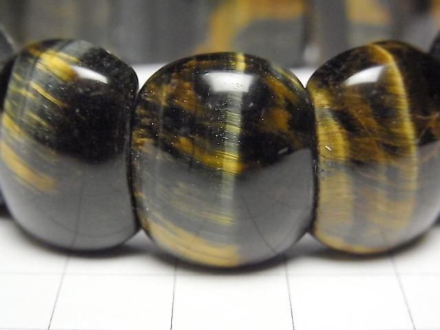 [Video] Mix Tiger's Eye AAA- 2-Hole Oval 20x16x8.5mm 1strand (Bangle Bracelet)