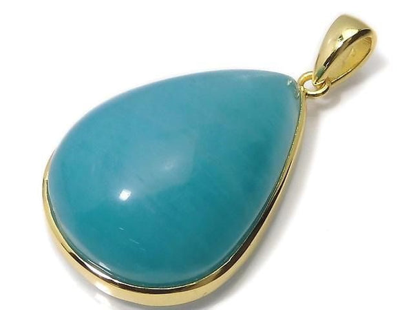[Video][One of a kind] Amazonite Silica AA++ Pendant 18KGP NO.140