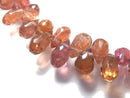 [Video][One of a kind] High Quality Multicolor Spinel AAA- Faceted Briolette 1strand (Approx 12.5cm) NO.4