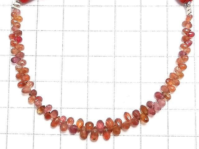 [Video][One of a kind] High Quality Multicolor Spinel AAA- Faceted Briolette 1strand (Approx 12.5cm) NO.4