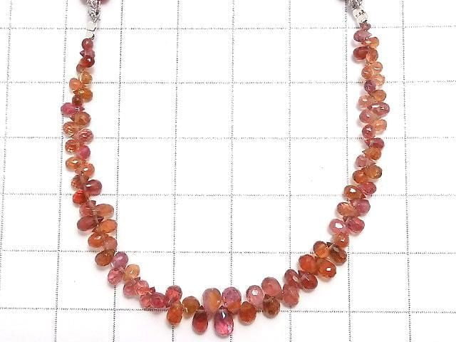 [Video][One of a kind] High Quality Multicolor Spinel AAA- Faceted Briolette 1strand (Approx 12.5cm) NO.5