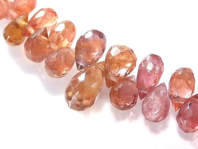 [Video][One of a kind] High Quality Multicolor Spinel AAA- Faceted Briolette 1strand (Approx 12.5cm) NO.6