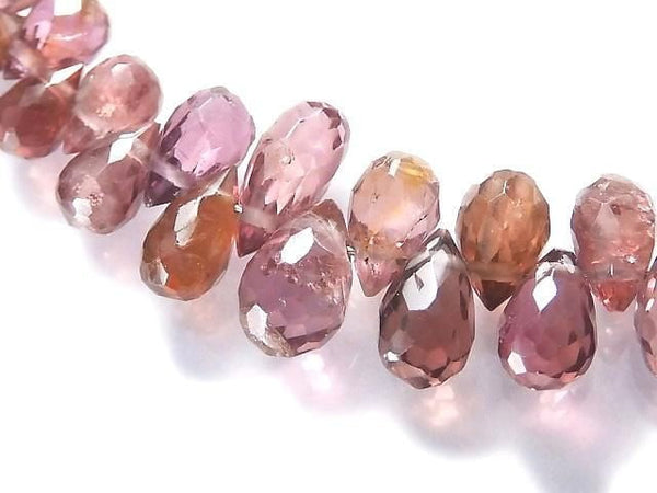 [Video][One of a kind] High Quality Multicolor Spinel AAA- Faceted Briolette 1strand (Approx 12.5cm) NO.7