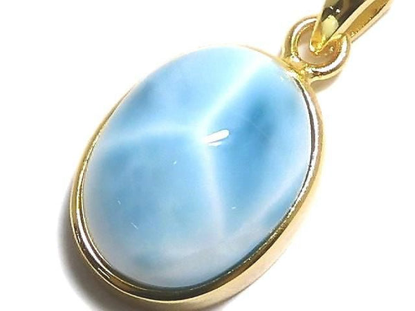 [Video][One of a kind] Larimar Pectolite AAA Pendant 18KGP NO.516