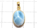 [Video][One of a kind] Larimar Pectolite AAA Pendant 18KGP NO.516