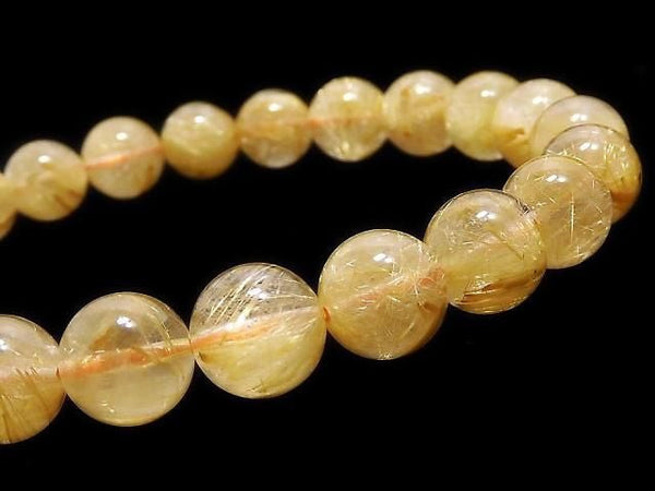 [Video][One of a kind] Rutilated Quartz AA+ Round 8.5mm Bracelet NO.422