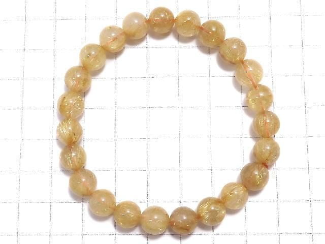 [Video][One of a kind] Rutilated Quartz AA+ Round 8.5mm Bracelet NO.422