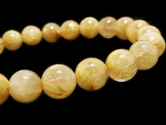 [Video][One of a kind] Rutilated Quartz AA+ Round 8.5mm Bracelet NO.423