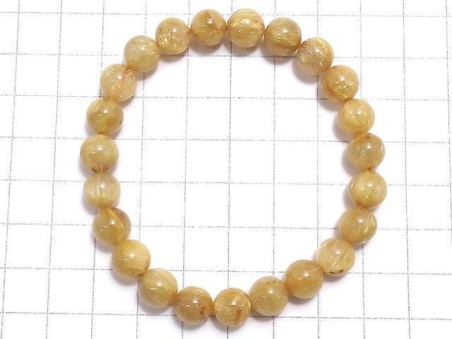 [Video][One of a kind] Rutilated Quartz AA+ Round 8.5mm Bracelet NO.423