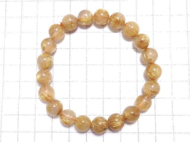 [Video][One of a kind] Rutilated Quartz AA+ Round 9.5mm Bracelet NO.427