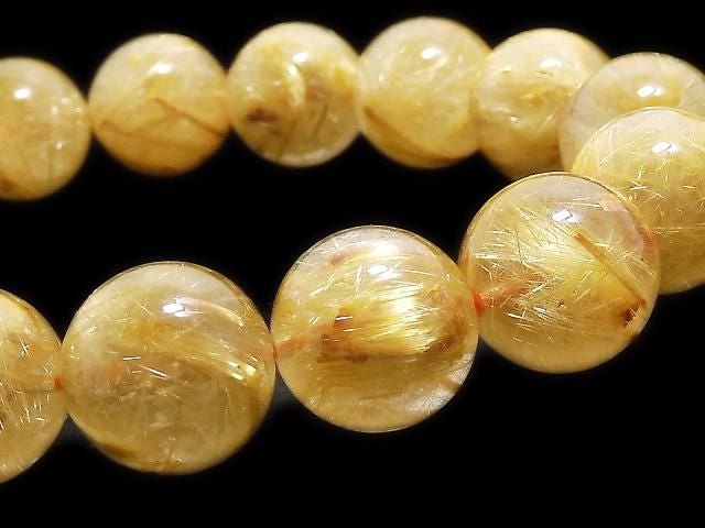 [Video][One of a kind] Rutilated Quartz AA+ Round 13.5mm Bracelet NO.433