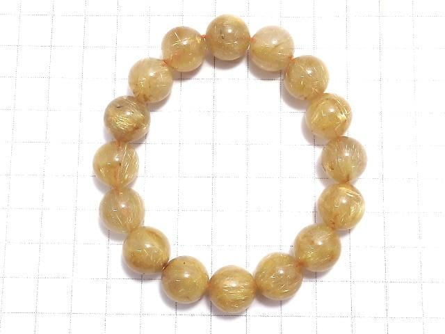 [Video][One of a kind] Rutilated Quartz AA+ Round 13.5mm Bracelet NO.433
