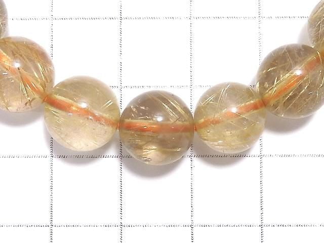 [Video][One of a kind] Rutilated Quartz AAA Round 10mm Bracelet NO.102
