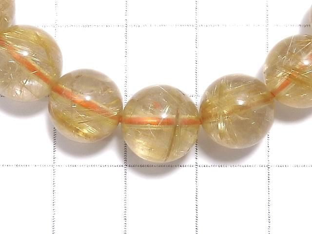 [Video][One of a kind] Rutilated Quartz AAA Round 10mm Bracelet NO.103