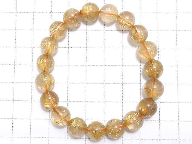 [Video][One of a kind] Rutilated Quartz AAA Round 10mm Bracelet NO.103