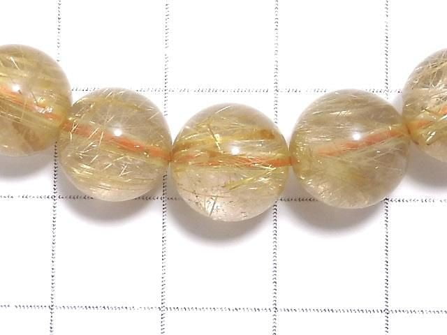 [Video][One of a kind] Rutilated Quartz AAA Round 10mm Bracelet NO.104