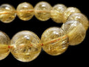 [Video][One of a kind] Rutilated Quartz AAA Round 14mm Bracelet NO.110