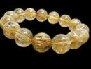 [Video][One of a kind] Rutilated Quartz AAA Round 14mm Bracelet NO.110