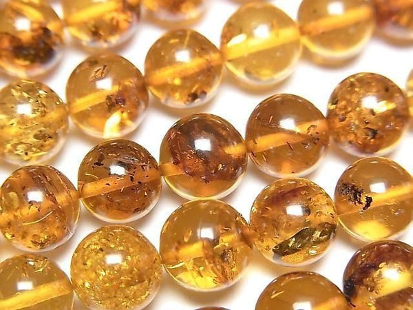 [Video] Baltic Amber Round 8mm 1strand beads (aprx.15inch/36cm)