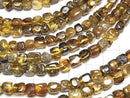 [Video] Baltic Amber Square-Nugget [Black] 1 strand beads (aprx.15inch/36cm)